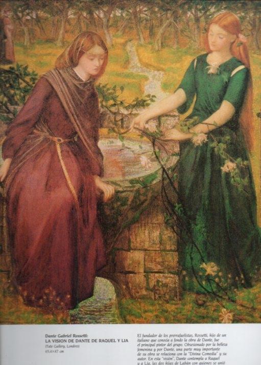 LAMINA V20497: La vision de Dante de Raquel y Lia por Dante Gabriel Rossetti