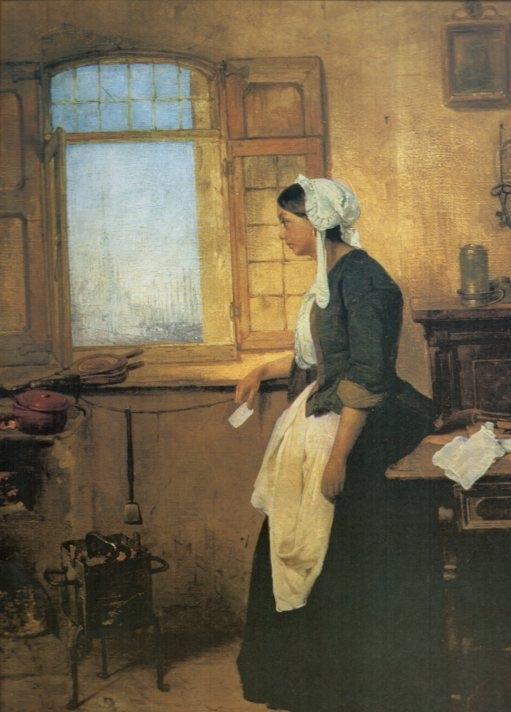 LAMINA V20494: La carta por Domenico Induno