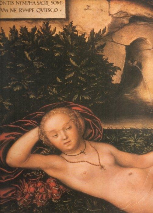 LAMINA V20456: Ninfa de la primavera fragmento por Cranach
