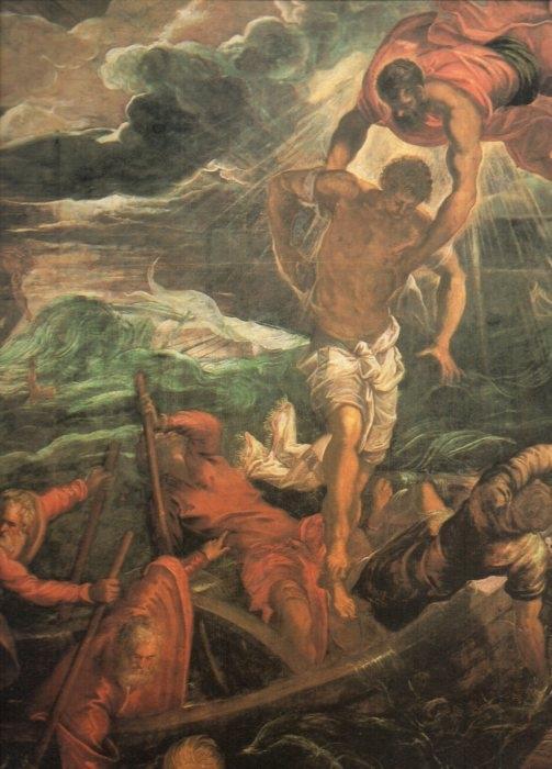 LAMINA V20433: San Marcos salva a un sarraceno durante un naufragio por Tintoretto