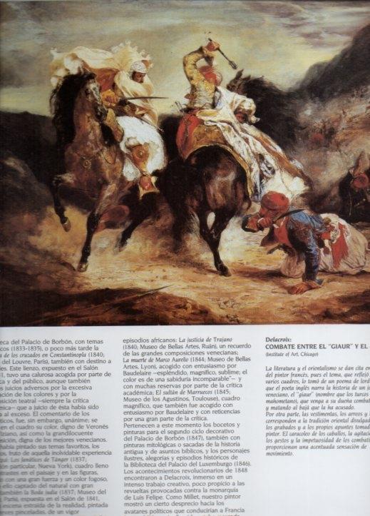LAMINA V20546: Combate entre el Giaur y el baja por Delacroix