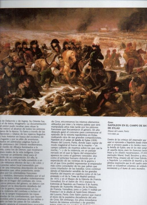 LAMINA V20516: Napoleon en el campo de batalla de Eylau por Gros