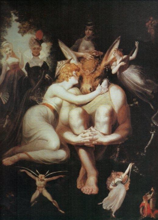 LAMINA V20523: Titania Bottom y las hadas por Heinrich Fussli