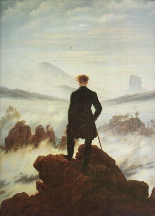 LAMINA V20537: Viajero junto al mar de niebla por D. Friedrich