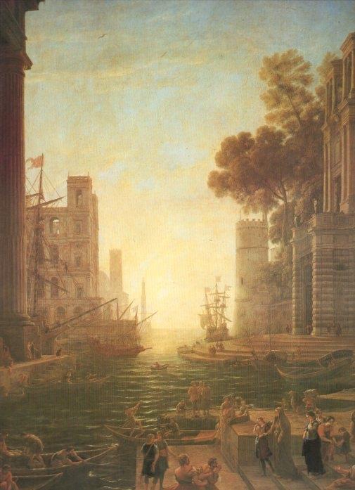 LAMINA V20294: Embarque de Santa Paula Romana en Ostia por Claudio de Lorena