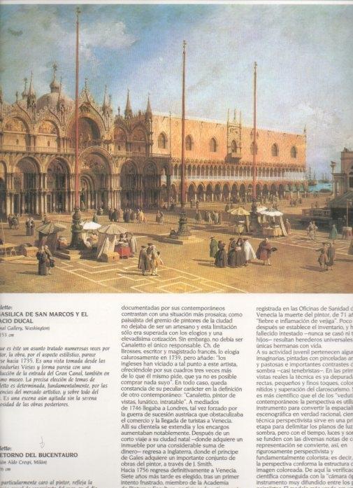 LAMINA V20288: La basilica de San Marcos y el Palacio Ducal por Canaletto