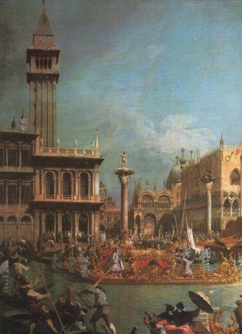 LAMINA V20287: El retorno del Bucentauro fragmento por Canaletto