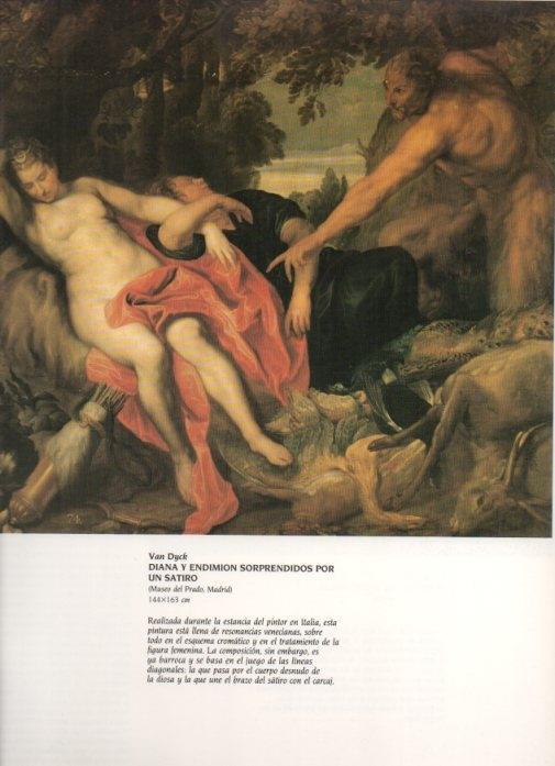 LAMINA V20324: Diana y Endimion sorprendidos por un satiro por Van Dyck