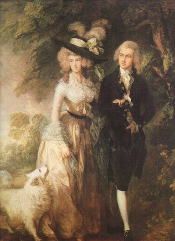 LAMINA V20312: Retrato de William Hallet y su esposa Elisabeth Stephen por T. Gainsborough