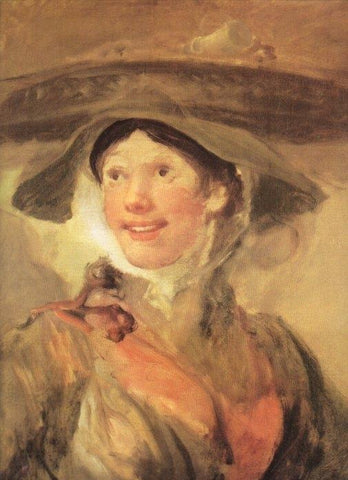 LAMINA V20308: Muchacha con un cesto sobre la cabeza por W. Hogarth