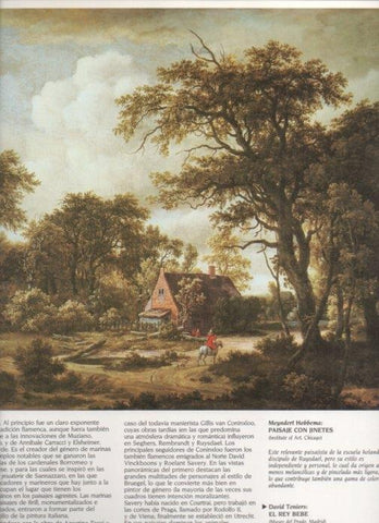 LAMINA V20255: Paisaje con jinetes por Meyndert Hobbema