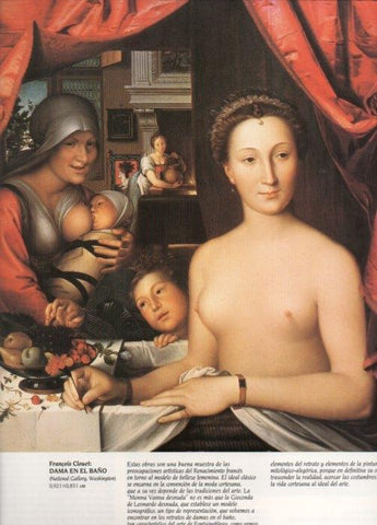 LAMINA V20385: Dama en el baño por Francois Clouet