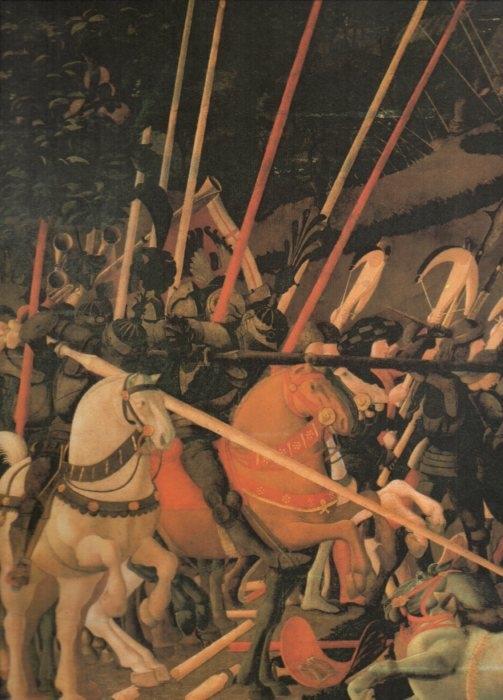 LAMINA V20392: Batalla de San Romano detalle por Paolo Ucello