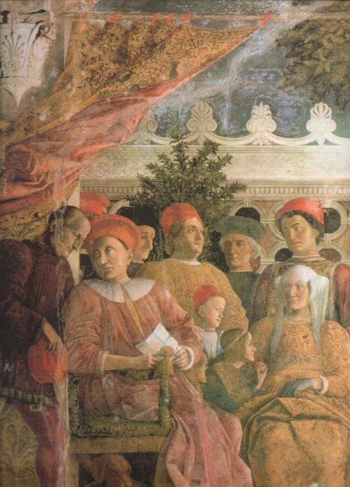 LAMINA V20402: La corte por Andrea Mantegna