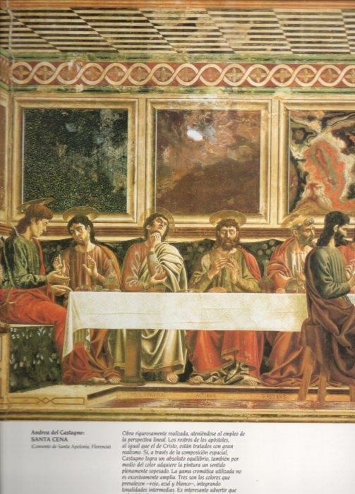 LAMINA V20397: Santa Cena fragmento por Andrea del Castagno