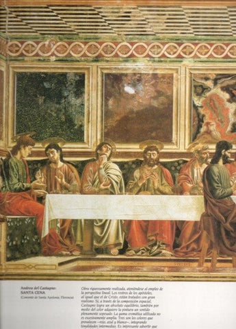LAMINA V20397: Santa Cena fragmento por Andrea del Castagno