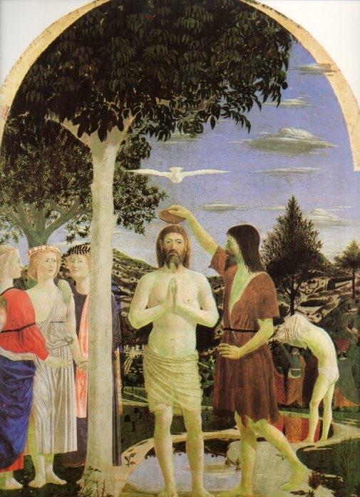 LAMINA V20368: El bautismo de Cristo por Piero della Francesca