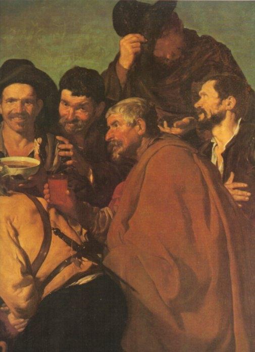 LAMINA V20350: Los borrachos fragmento por Velazquez