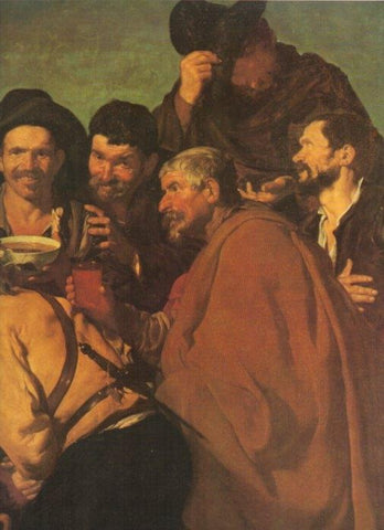 LAMINA V20350: Los borrachos fragmento por Velazquez