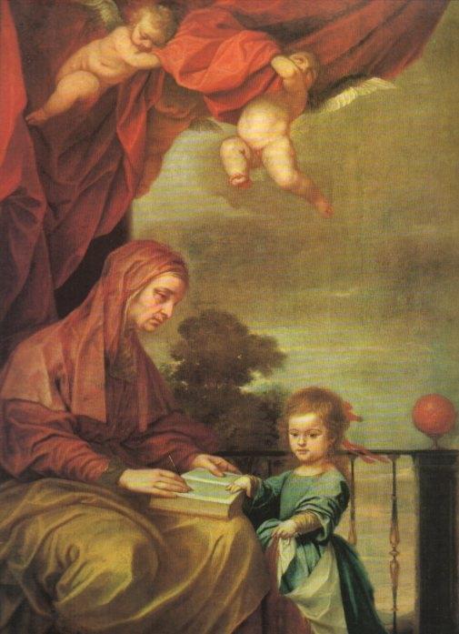 LAMINA V20360: Santa Ana enseñando a la Virgen por Alonso Cano