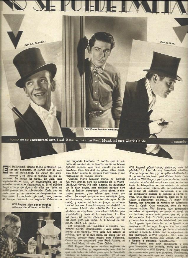 LAMINA 32406: Fred Astaire, Paul Muni y Clark Gable