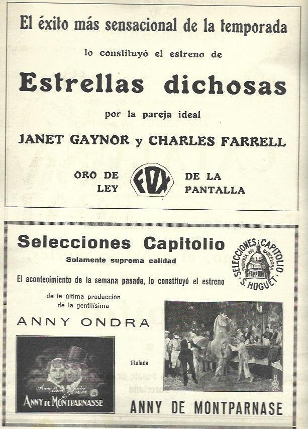 LAMINA 32432: Publicidad de Estrellas dichosas y Selecciones Capitolio