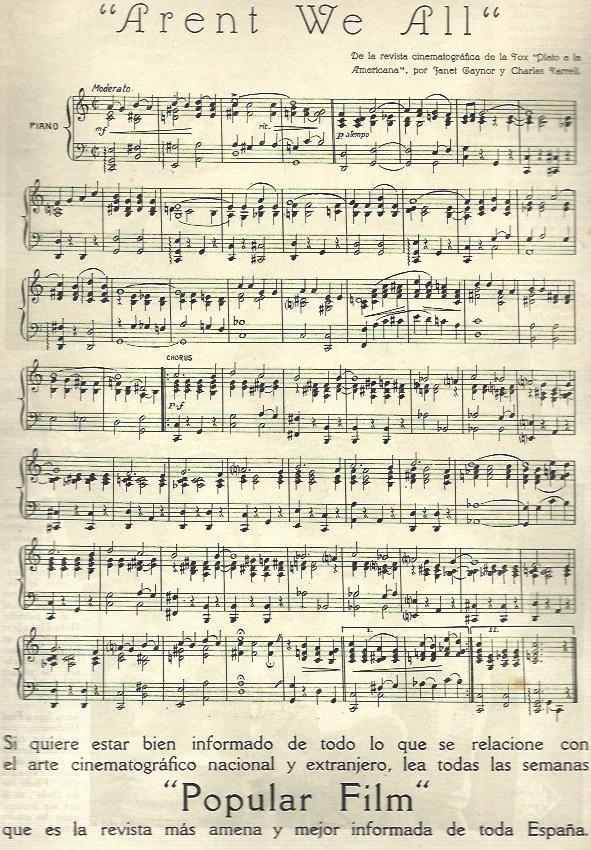 LAMINA 32441: Partitura de Arent We All