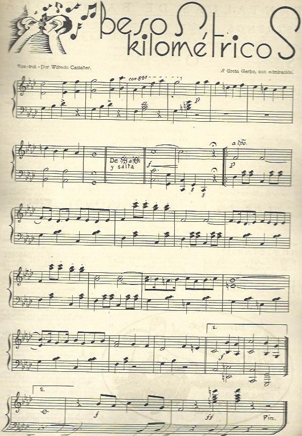 LAMINA 32428: Partitura de Besos kilometricos
