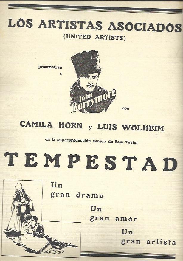 LAMINA 32427: Anuncio de la pelicula Tempestad