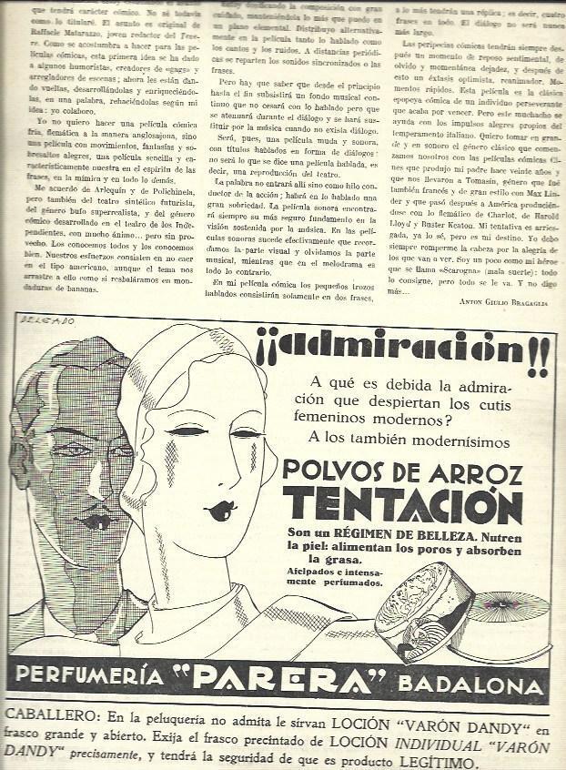 LAMINA 32416: Publicidad de polvos de arroz Tentacion