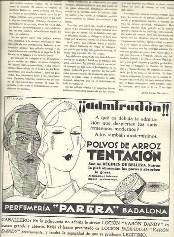 LAMINA 32416: Publicidad de polvos de arroz Tentacion