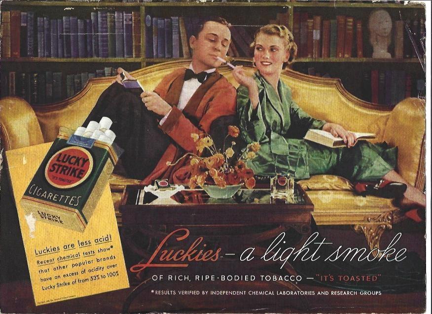 LAMINA 32326: Cigarrillos Lucky Strike, publicidad en contraportada