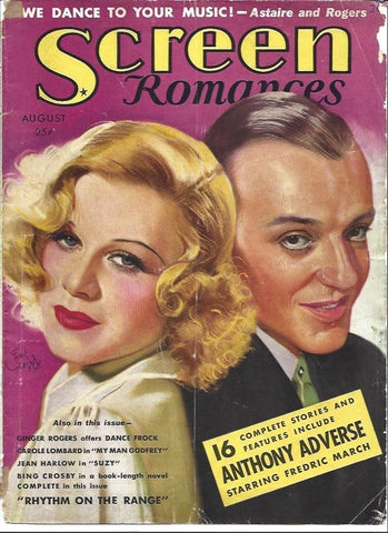 LAMINA 32328: Fred Astaire y Ginger Rogers en portada de Screen Romances