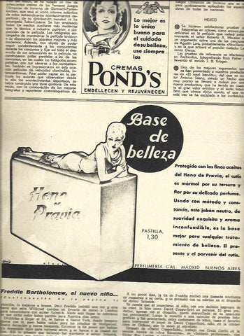 LAMINA 32366: Publicidad de Heno de Pravia y cremas Pond's