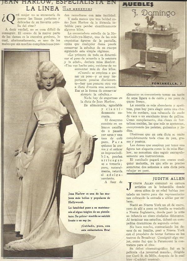 LAMINA 32335: Jean Harlow