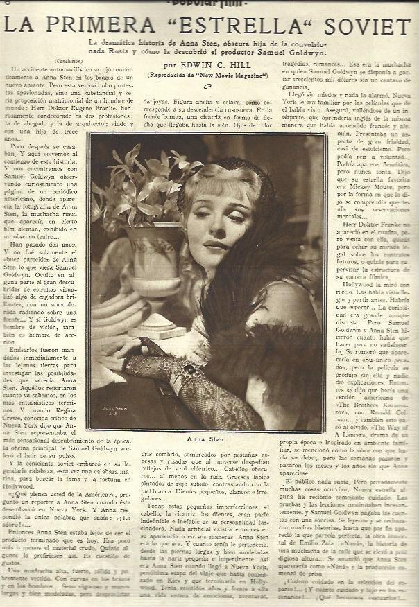 LAMINA 32336: Anna Sten