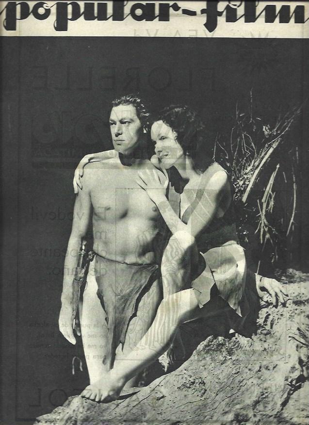 LAMINA 32344: Contraportada de Popular Film, escena de Tarzan