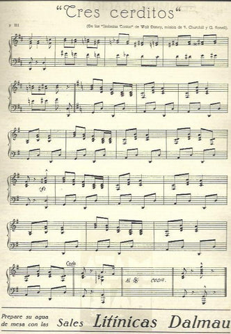 LAMINA 32342: Partitura de Tres cerditos