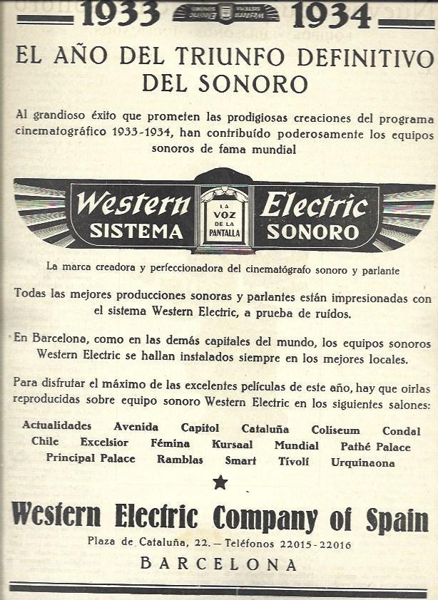 LAMINA 32449: Publicidad de Western Electric Company of Spain