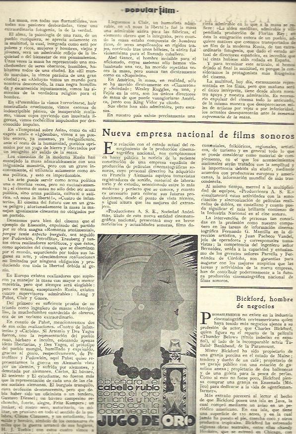 LAMINA 32549: Noticias y publicidad de Jugo de Oro