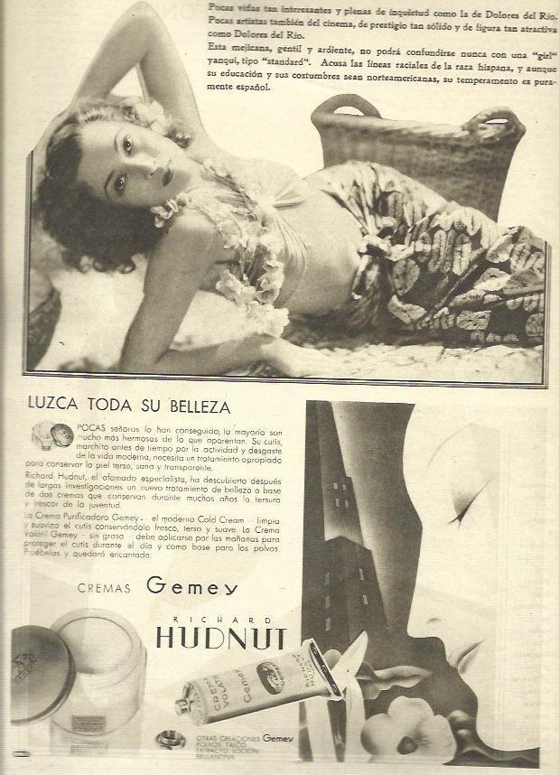 LAMINA 32557: Dolores del Rio en publicidad de Hudnut