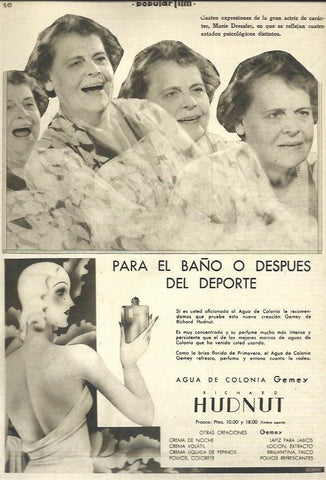 LAMINA 32543: Publicidad de colonia Gemey de Hudnut