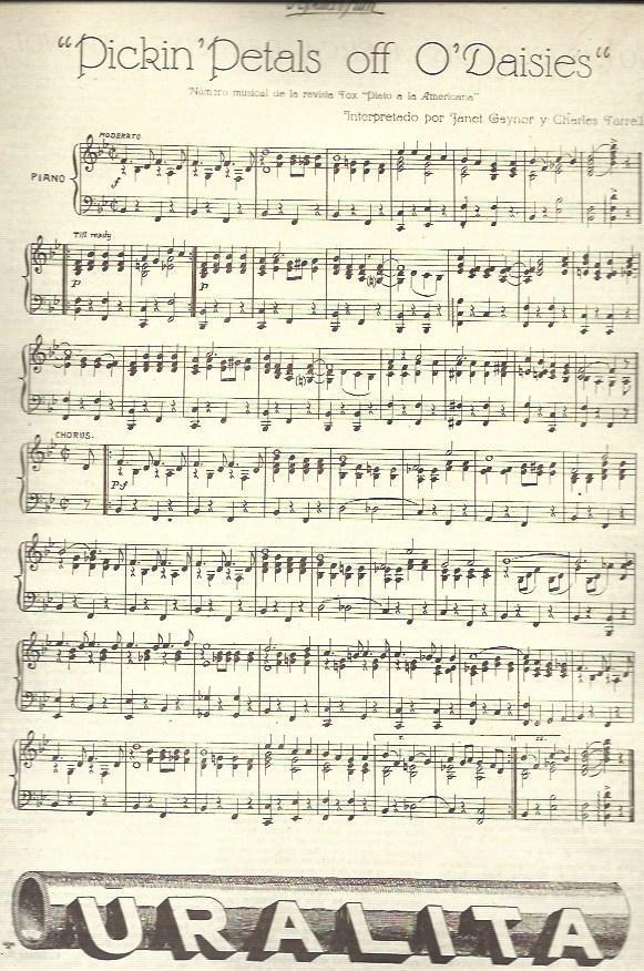 LAMINA 32599: Partitura de Pickin'petals off o'daisies