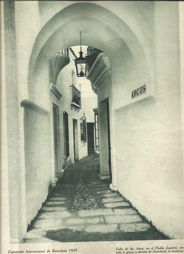 LAMINA 32583: Calle de los Arcos en el Pueblo Español de Barcelona
