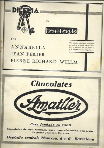 LAMINA 32571: Publicidad de Chocolates Amatller y Dilema en Fantasia