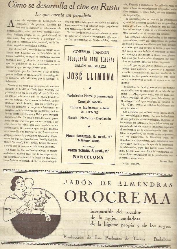 LAMINA 32575: Publicidad de jabon Orocrema