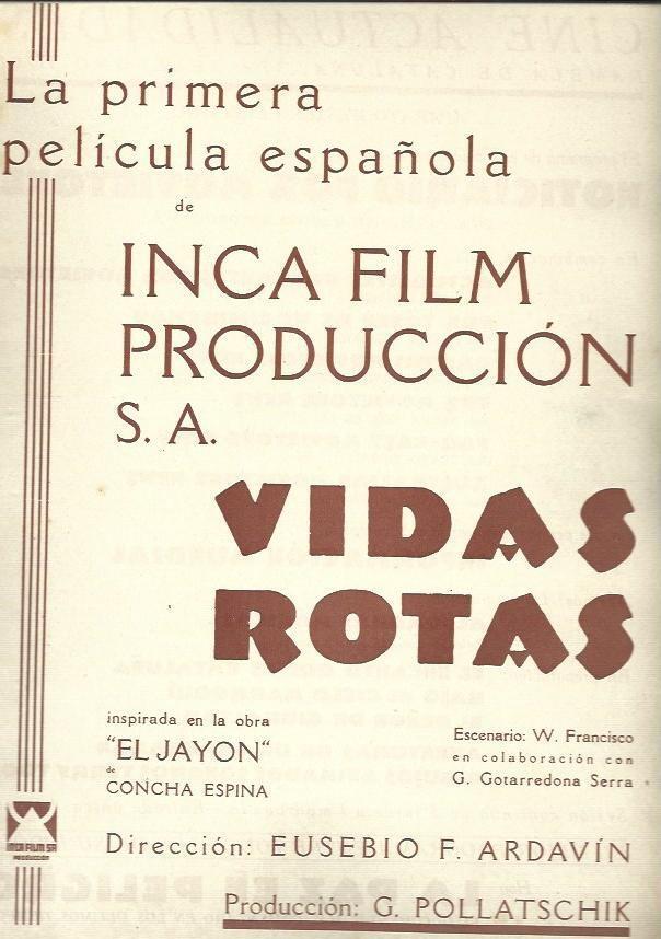 LAMINA 32479: Anuncio de Vidas Rotas