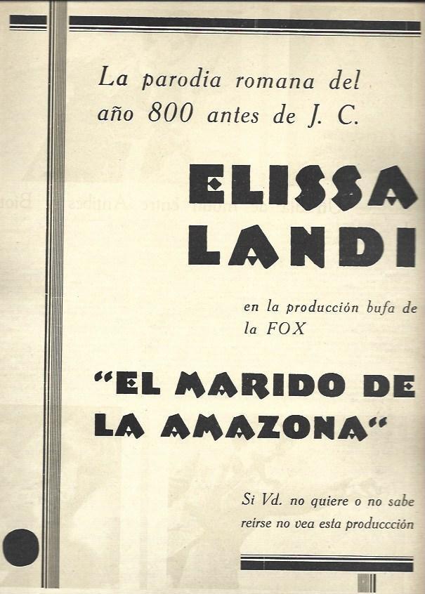 LAMINA 32452: Anuncio de El marido de la amazona