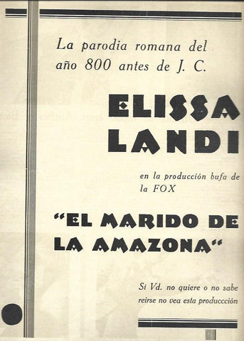LAMINA 32452: Anuncio de El marido de la amazona