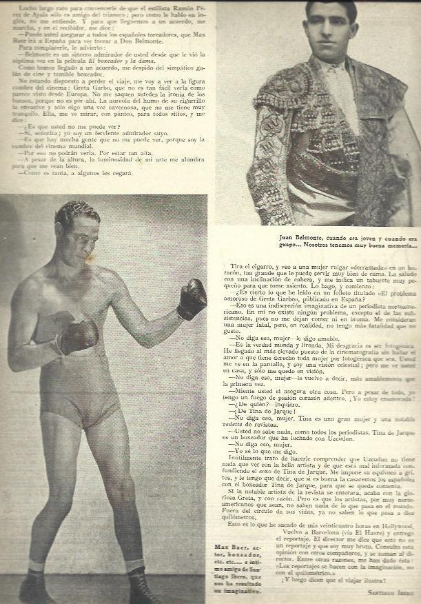 LAMINA 32488: Juan Belmonte y Max Baer